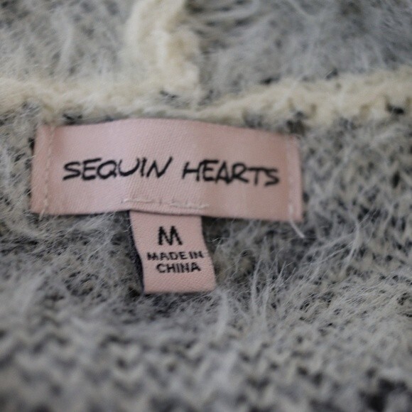 Sequin Hearts Aztec Print Fuzzy Long Line Blanket Cardigan Sweater Med - Picture 15 of 15